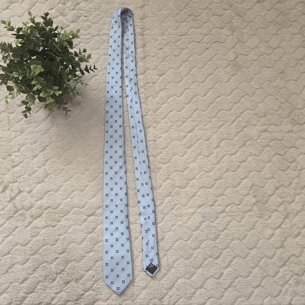 J. Crew Blue Geo Floral Silk Skinny Tie